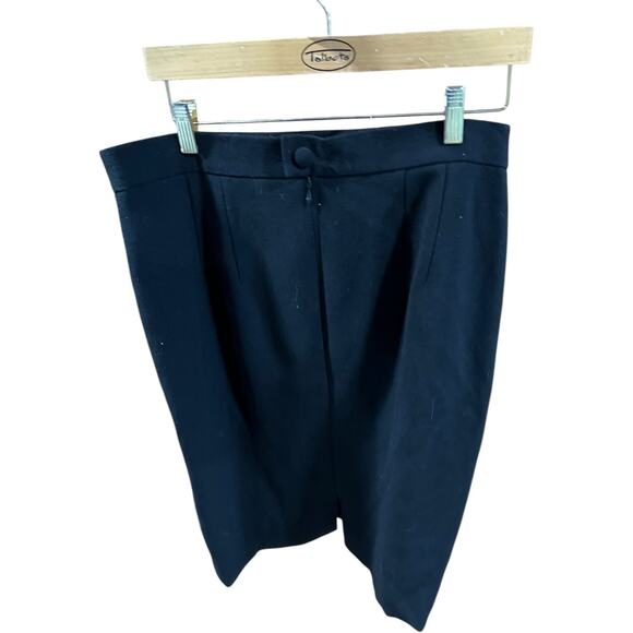 Louis Feraud Black Pencil Skirt Size 44 Colorful Side Stripe Detail - Picture 12 of 13